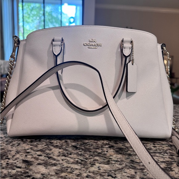 Savannah Carryall Coach White/Cream Satchel Bag - Picture 2 of 6